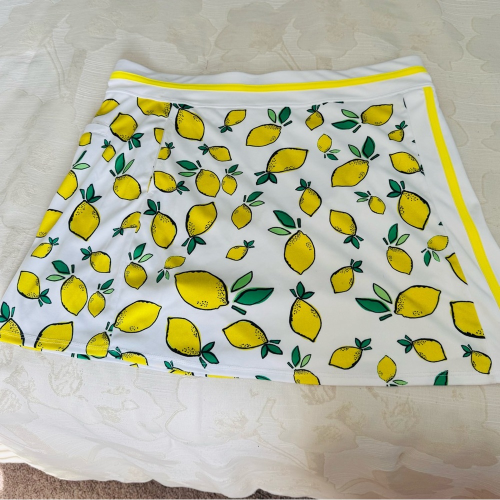 PGA Tour A-Line Mini Skirt in Yellow and Green for Resort Wear